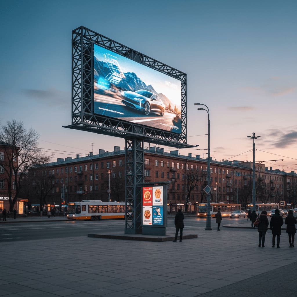 Отдельностоящие LED-экраны для рекламы и уличного использования