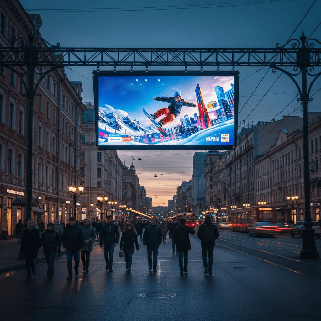Подвесные LED-экраны для архитектурного освещения и медиафасадов